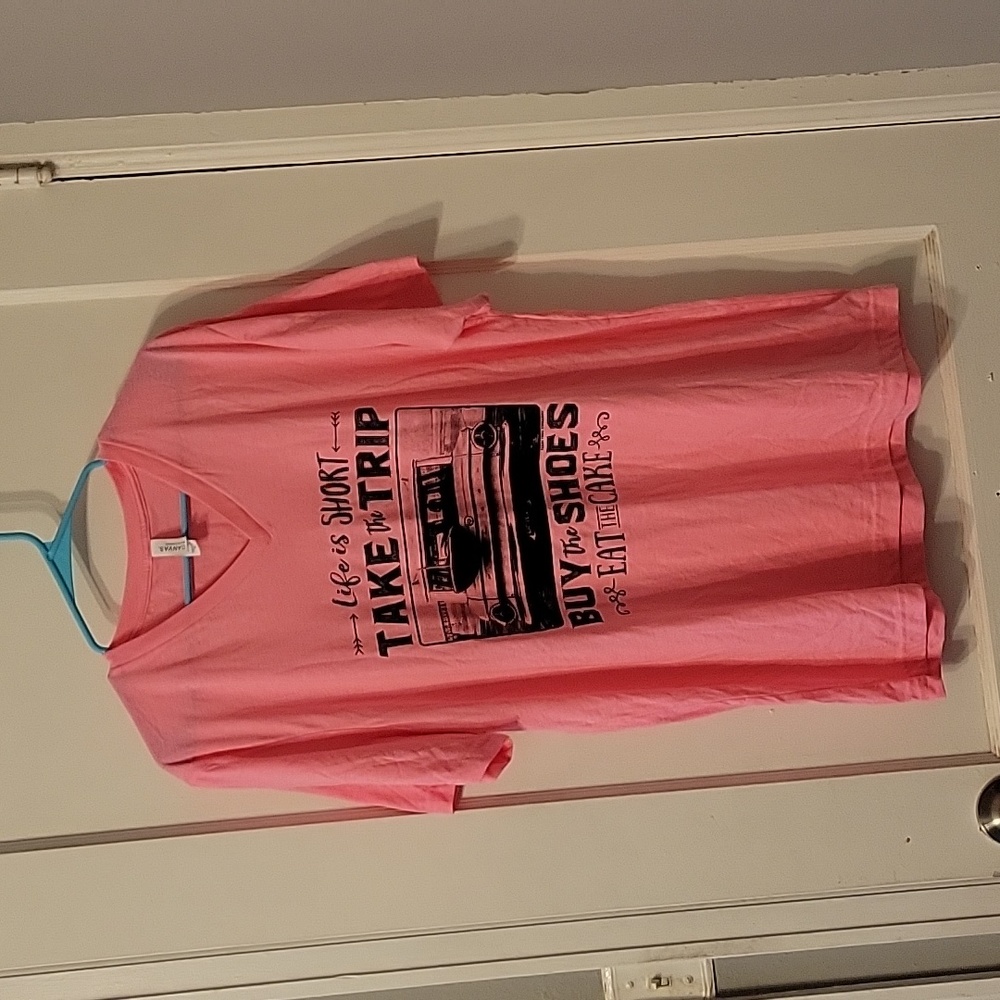Hot pink graphic T